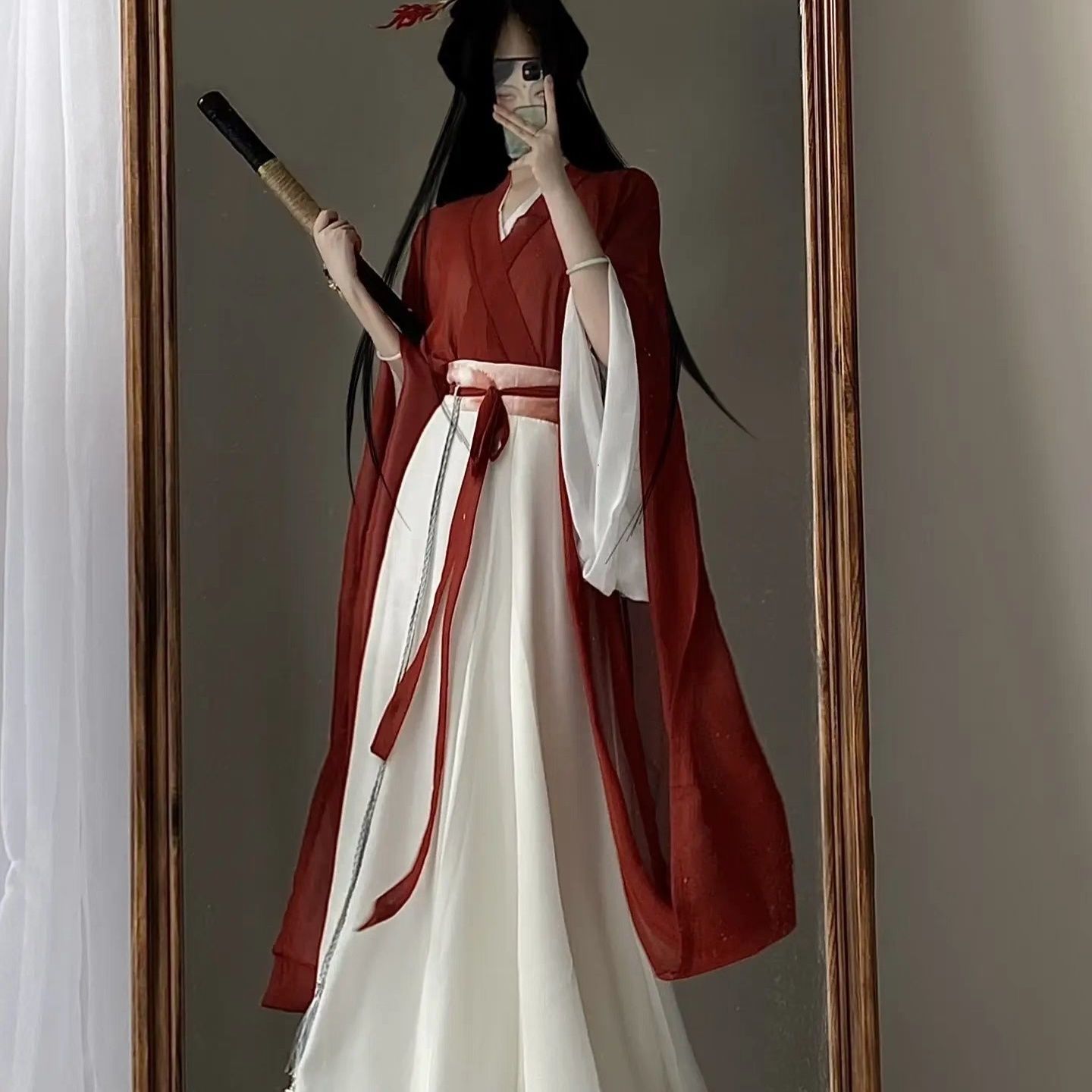 Northern and Southern Dynasties Hanfu Women's Wei Jin Style Large Sleeve Eight-Slit Skirt Set