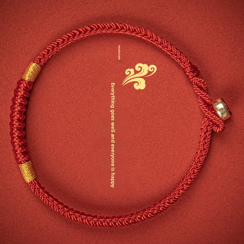 [Buy one, get three]Red string bracelet 925 silver hand-woven Vajra knot