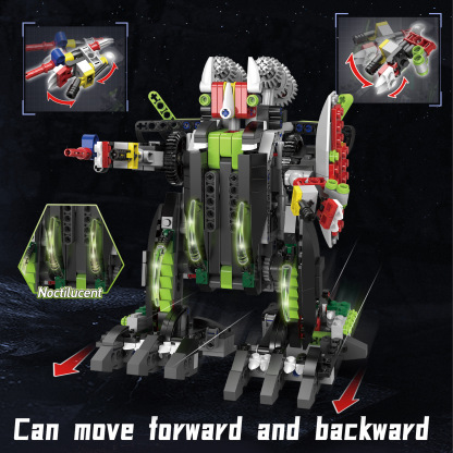 Lego-compatible programmable remote-controlled electric dinosaur building block walking tyrannosaurus rex children's intellectual assembly toy