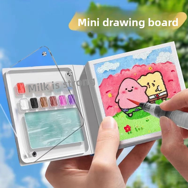 Student Watercolor Paint Acrylic Box Palette Portable Notebook for Sketching, Travel, Painting, and Leisure Drawing