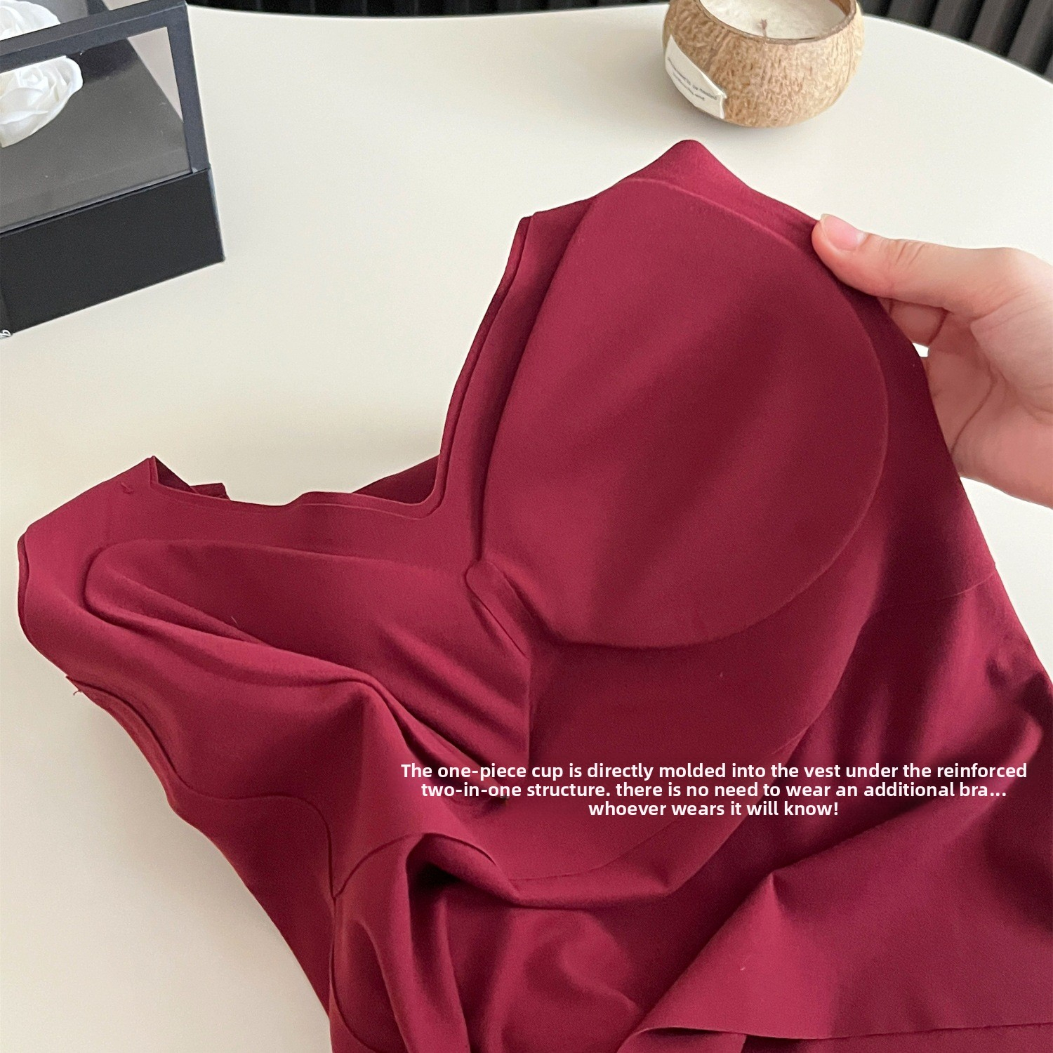 Zodiac Year Wine Red Gathered Seamless Jelly Bra