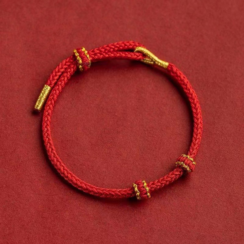 [Buy one, get three]Semi-finished Wearable Bead Gold Accessories DIY Couple Bracelet 