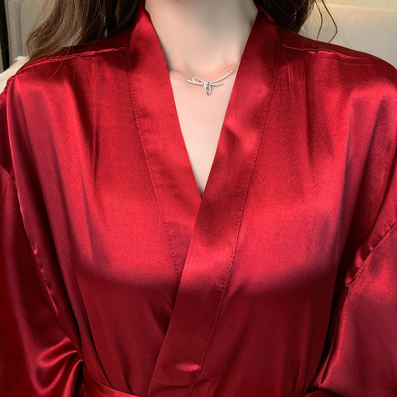 Palace Style Nightgown Burgundy Wedding Bride Dressing Gown