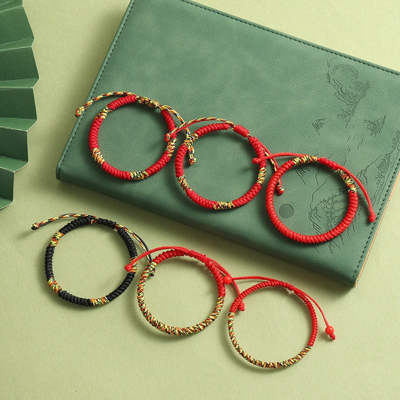 [Buy one, get three]Red string bracelet with ethnic style, Tibetan Vajra knot