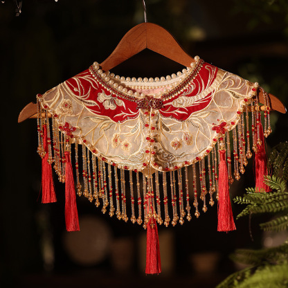 Ancient Style Cloud Shoulder Hanfu Heavy Craft Tassel Cheongsam Outerwear Fake Collar