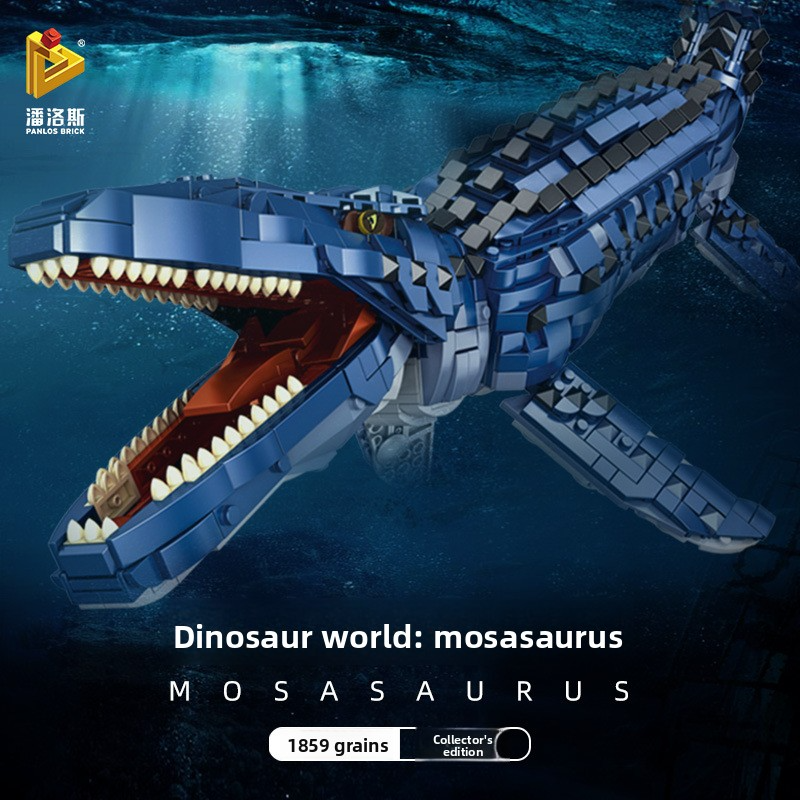 Penrose 611001-611008 T-Rex, Brachiosaurus, Mosasaurus, Indominus Rex Assembled Dinosaur Building Blocks, Boys' Toys