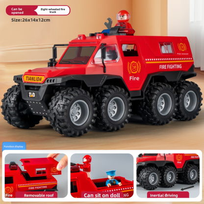 Oversized eight-wheeled SWAT off-road vehicle with seven doors that can be opened, a toy car, armored vehicle, truck, and a realistic car model for boys