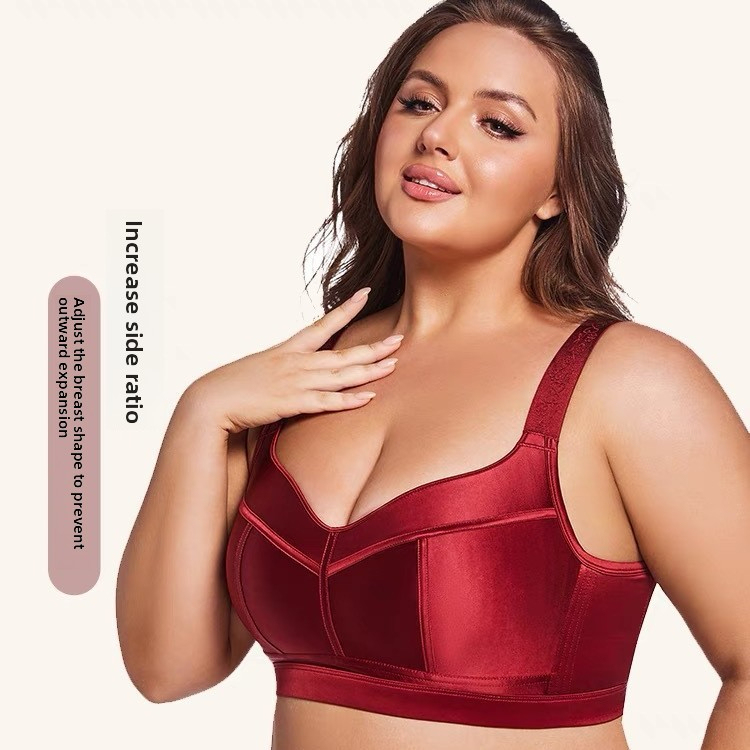 Red wire-free bra
