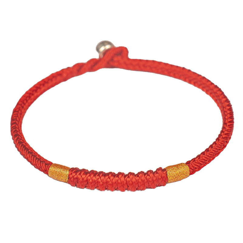 [Buy one, get three]Red string bracelet 925 silver hand-woven Vajra knot