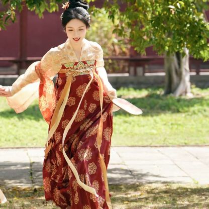 Tang Dynasty Embroidered Hanfu Chest-High Restoration National Style Set