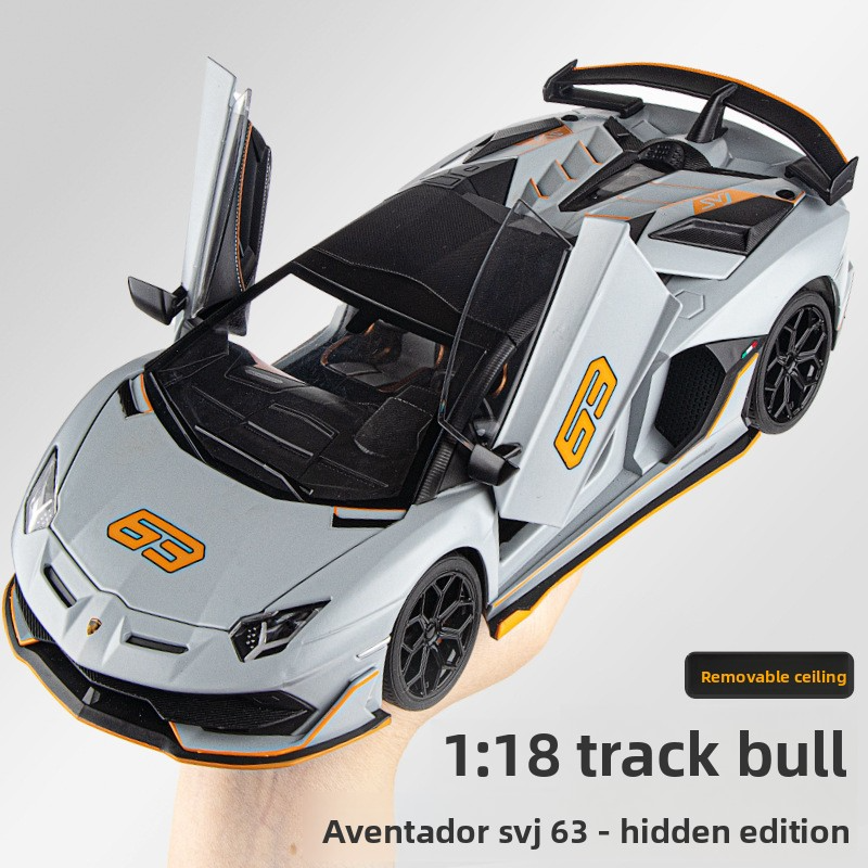 (Simulation in foam box) 1:18 scale Lamborghini Aventador alloy car model decoration, children's toy