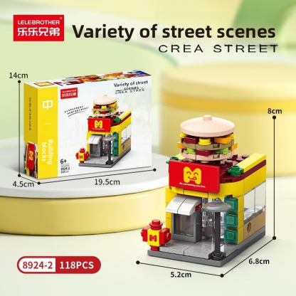 Compatible with Lego City Architecture Street View Building Blocks, Commercial Street Puzzle Ornaments, Children's Toys for Boys and Girls as Children's Day Gifts