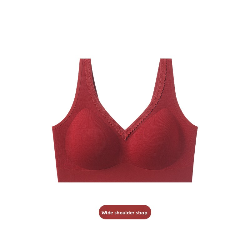 2026 New Red Underwear for Women in Their Zodiac Year, Seamless Push-Up Bra for Small Busts