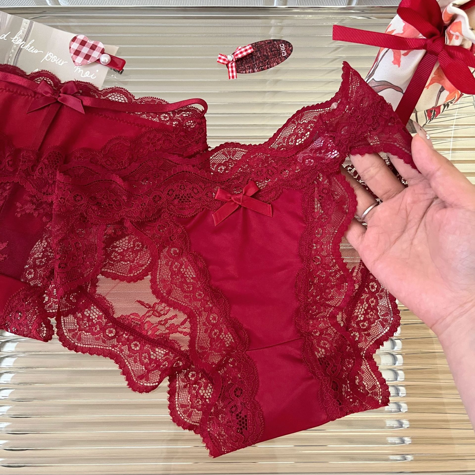 Women's Red Lace Panties Sexy