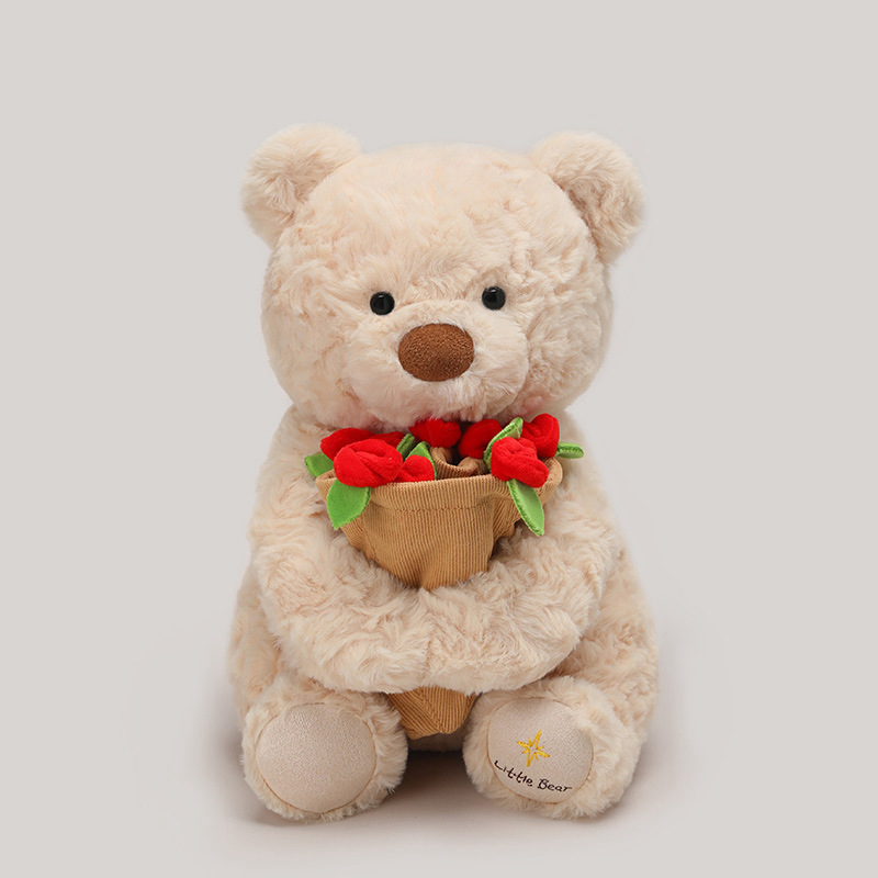 Genuine versatile rose bear doll, 520 Valentine's Day gift, rose confession bear, quality small teddy bear
