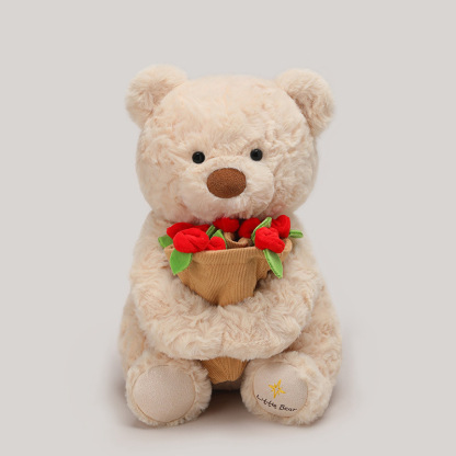 Genuine versatile rose bear doll, 520 Valentine's Day gift, rose confession bear, quality small teddy bear