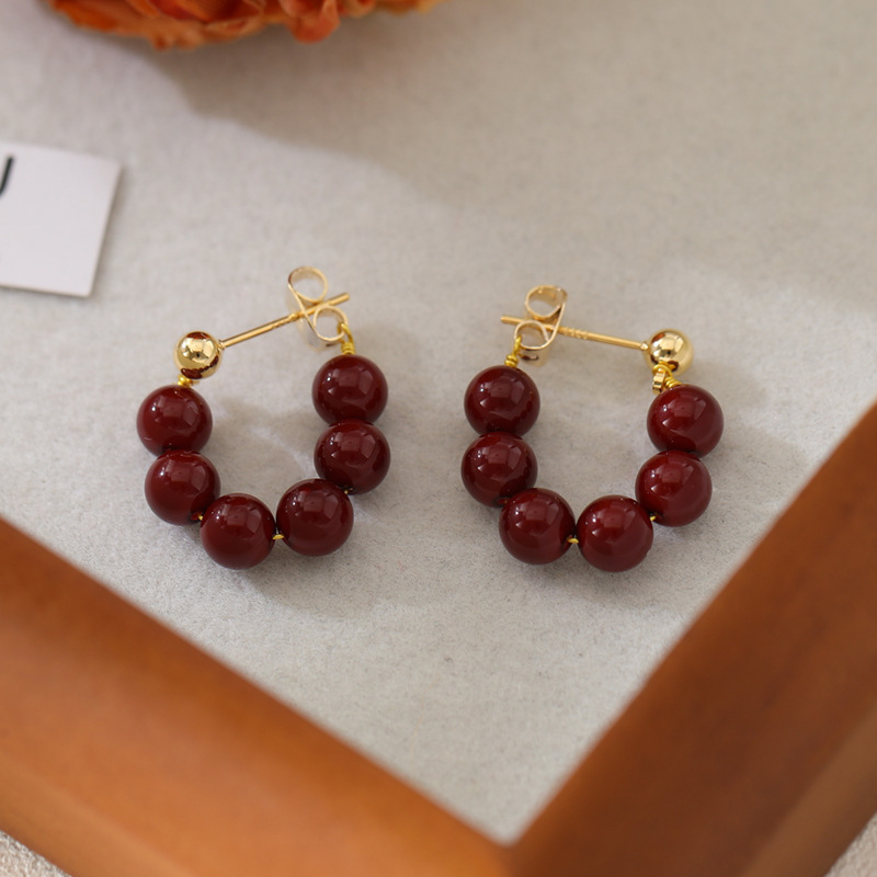 New Year Earrings Pearl Tassel