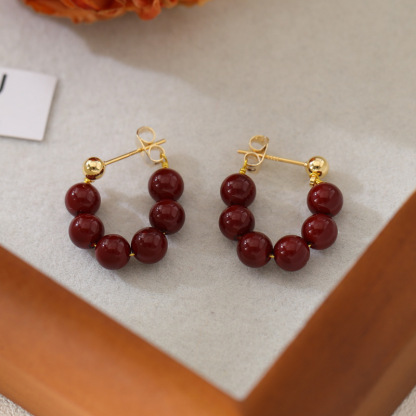 New Year Earrings Pearl Tassel