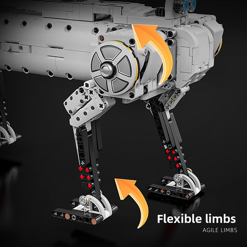 12GO-96009 Unmanned Robot Dog Modern Military Weapon High-Difficulty Assembly Building Blocks Toy for Boys