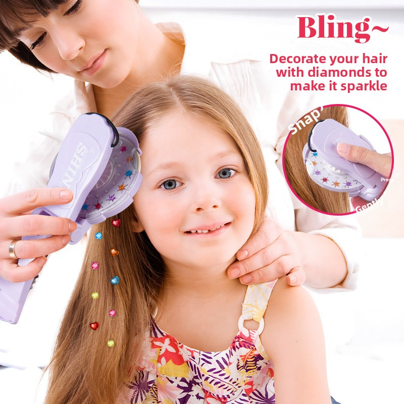 Girl's Bling Nail Drill & Dress-Up Jewelry Toy Set