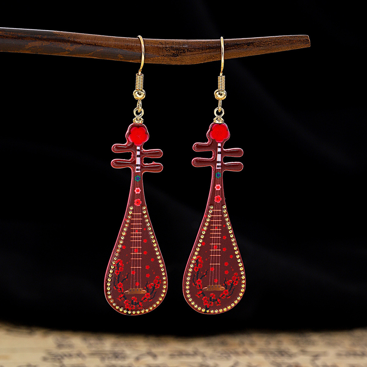 Ancient Style Red Chinese Earrings