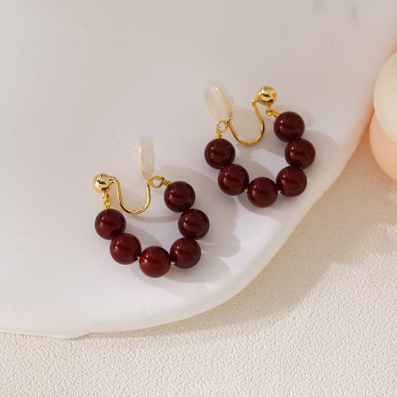 New Year Earrings Pearl Tassel