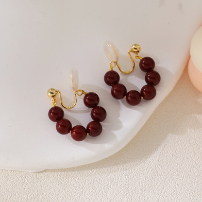 New Year Earrings Pearl Tassel