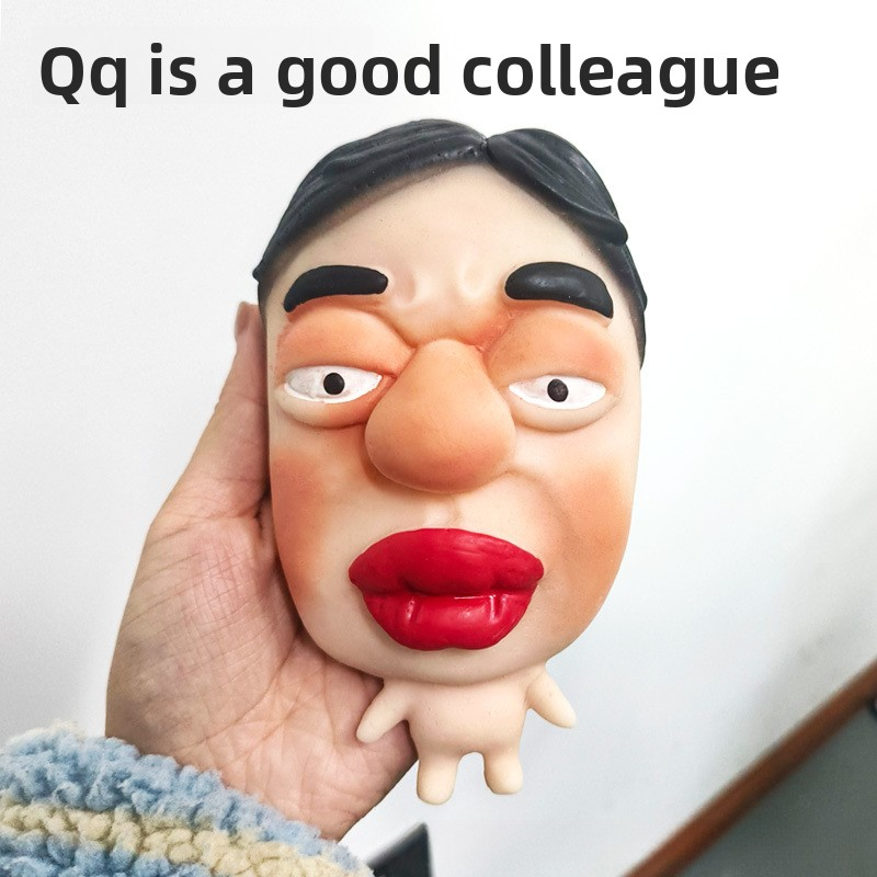 My colleague's squeeze toy: a creative office funny stress-relief decoration, a slow rebound vent toy with big eyes for popping pimples