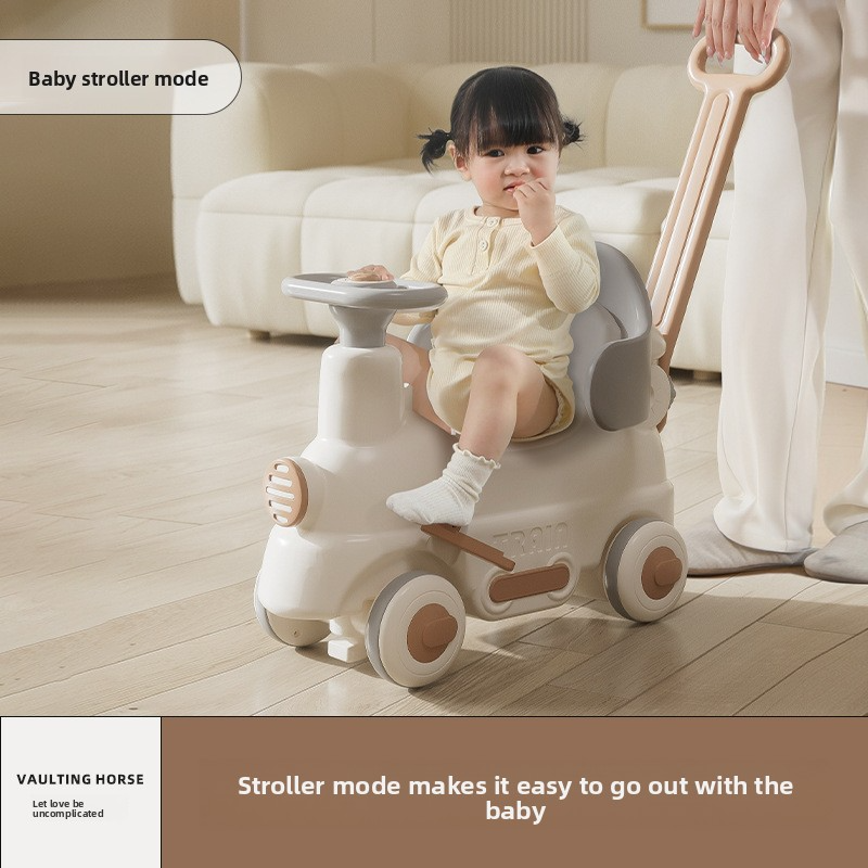 Indoor multi-functional anti-rollover toy for children, babies aged 1, infant first birthday gift, 3-in-1 rocking horse