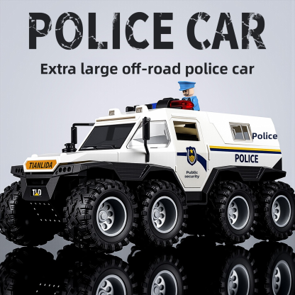 Oversized eight-wheeled SWAT off-road vehicle with seven doors that can be opened, a toy car, armored vehicle, truck, and a realistic car model for boys