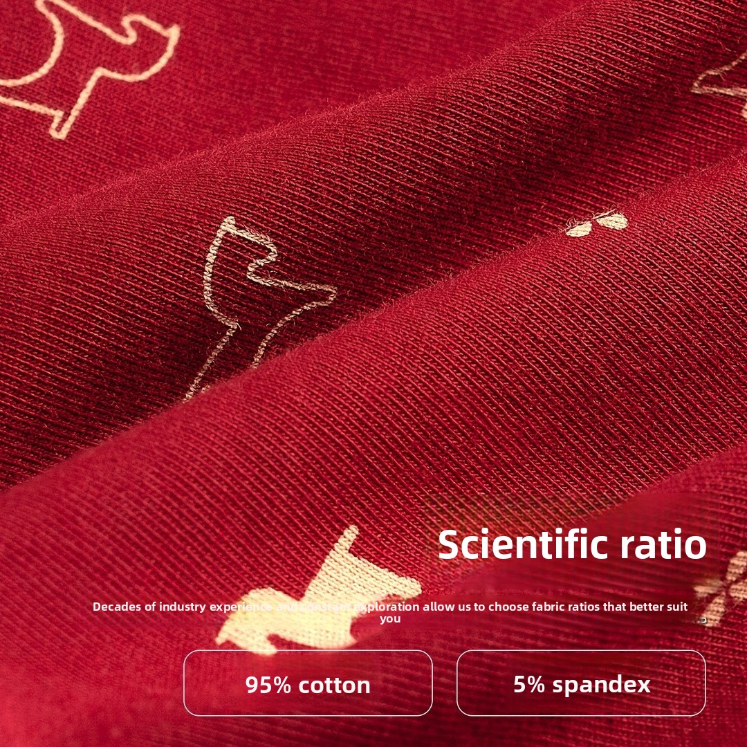 Year of the Horse Red Men's Underwear Men's Zodiac Year Boxer Briefs