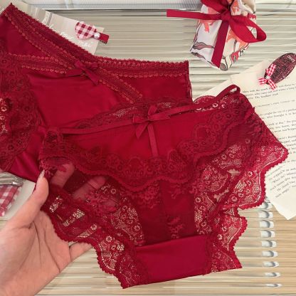 Women's Red Lace Panties Sexy