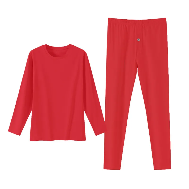 Red Thermal Underwear Set for Men Long Johns