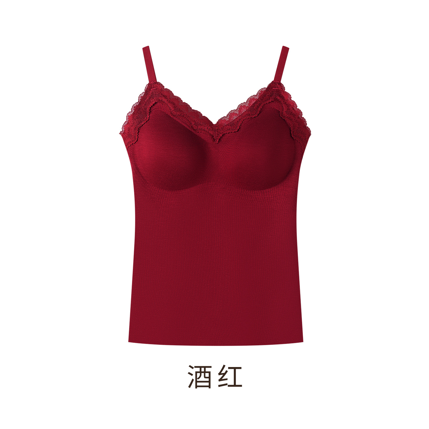 Cross-Border Wholesale Lace Camisole Cashmere Silk Thermal Vest for Women with Chest Pads, Suitable for Both Inner and Outer Wear, Base Layer Top