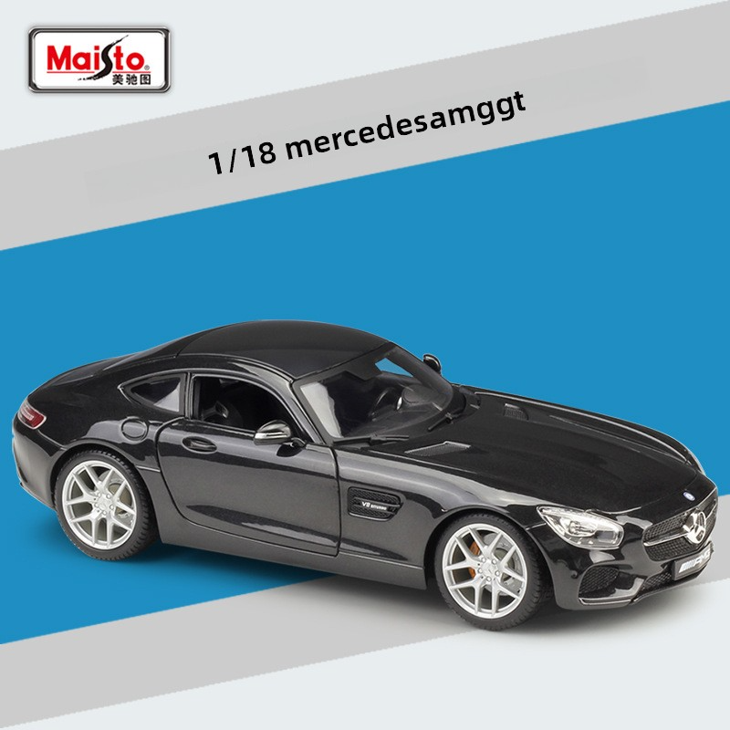 Maisto 1:18 Mercedes-Benz SLS AMG sports car simulation alloy car model finished product for collection, decoration and gift
