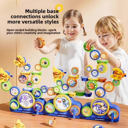 Montessori educational toys for children: electric gear building blocks with large particles, exercising hands-on ability, suitable as gifts for boys and girls