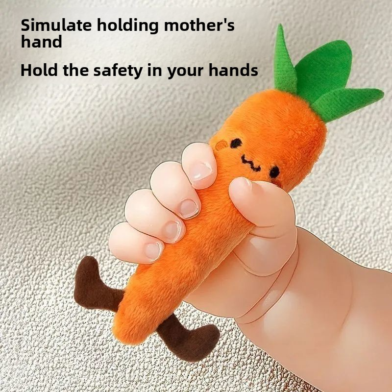 Anti-startle Hand-Held Carrot Ring Baby Soothing Doll, Baby Sleep Aid, Chewable Plush Toy, Class A