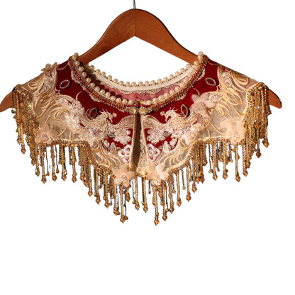 Ancient Style Cloud Shoulder Hanfu Heavy Craft Tassel Cheongsam Outerwear Fake Collar