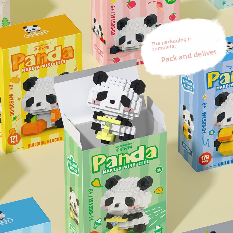 Panda Huahua, Fubao, Menglan Puzzle - Children's Toy, Micro-particle Puzzle, Building Blocks, Suitable as Gifts or Prizes for Students
