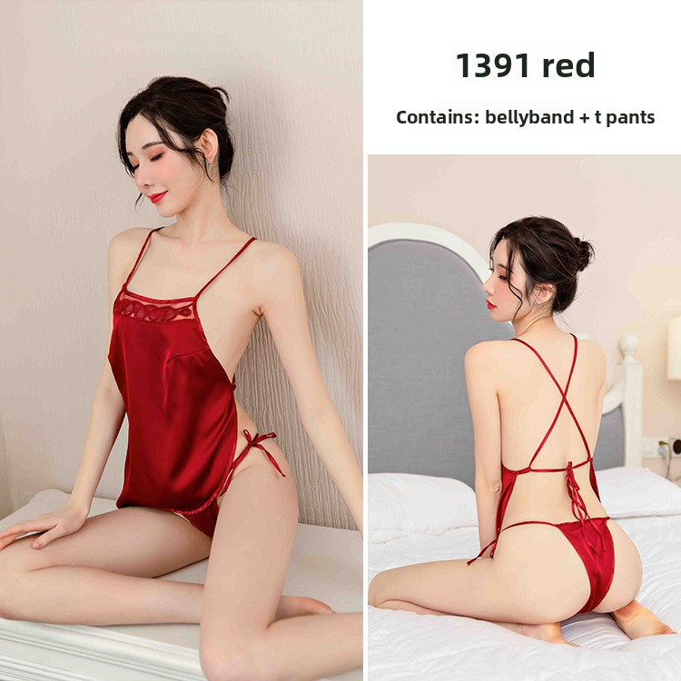 Long Night Sexy Lingerie Bellyband Sexy Halter Lace Classical 