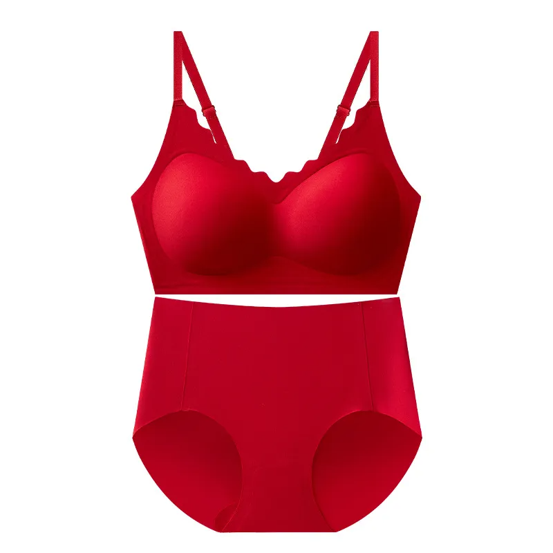 Bright Red Women's Seamless Underwear Set for Birth Year