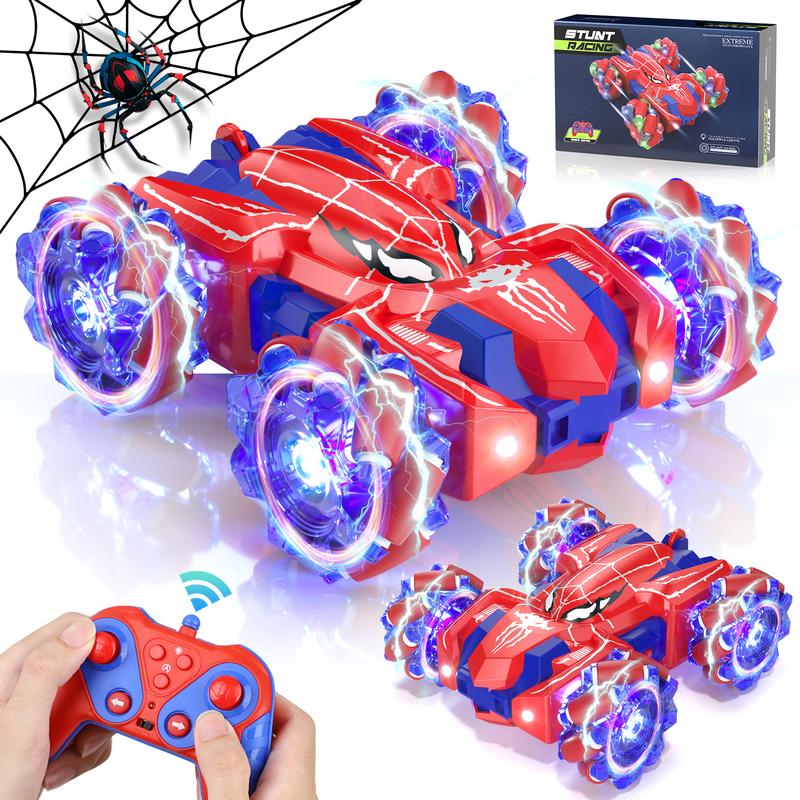 Spider Remote Control Car - Double Sided RC Stunt Car Outdoor Toys For Kids, 360° Flip 4WD Rechargeable Race Car, Girls Boys Gifts, 360° Rotating RC Stunt Car, Outdoorfun, Kids Stuff For Boys