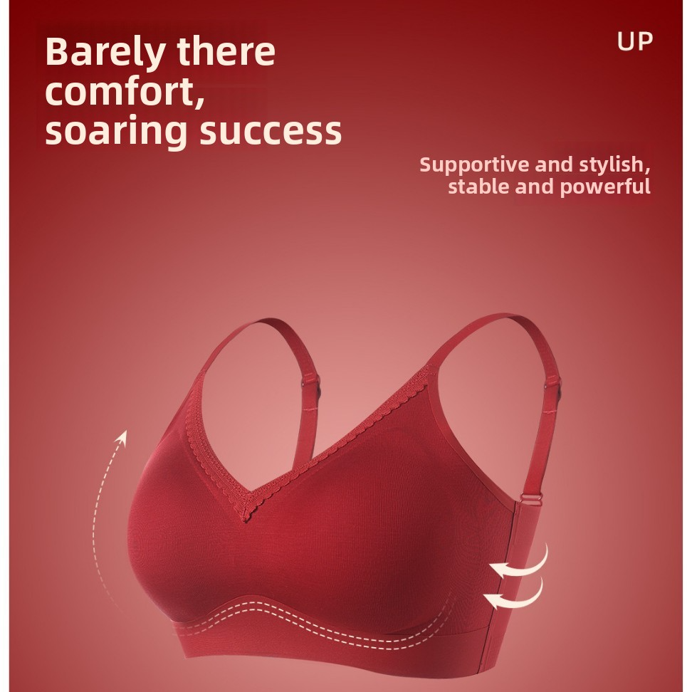 Red Underwear for Women in Their Zodiac Year, Seamless Push-Up Bra