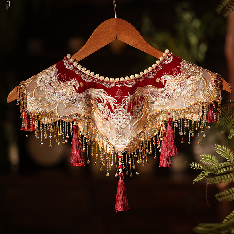 Ancient Style Cloud Shoulder Hanfu Heavy Craft Tassel Cheongsam Outerwear Fake Collar