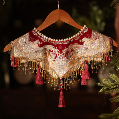 Ancient Style Cloud Shoulder Hanfu Heavy Craft Tassel Cheongsam Outerwear Fake Collar