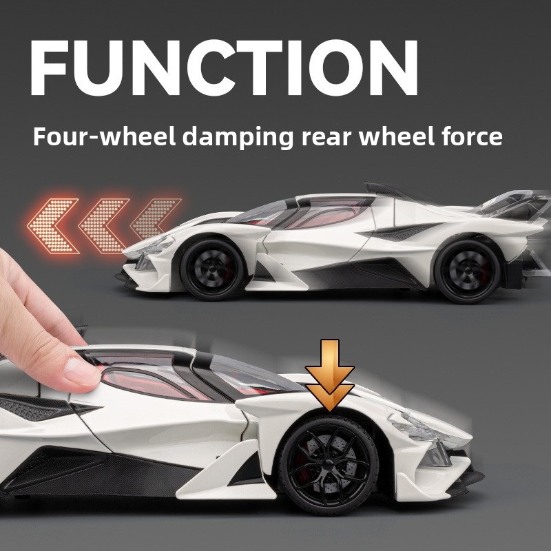 Chezhi 1:18 Apollo EVO Simulation Alloy Sports Car Model with Sound, Light, Pull Back, Multi-Door Opening - Toy, Collection, Gift