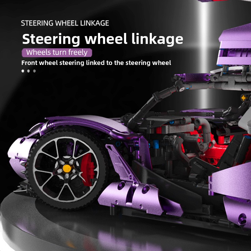 Tiegole T5012A-C Apollo Purple Electroplated Version Assembled Remote Control Sports Car Model Decoration Small Particle Building Blocks