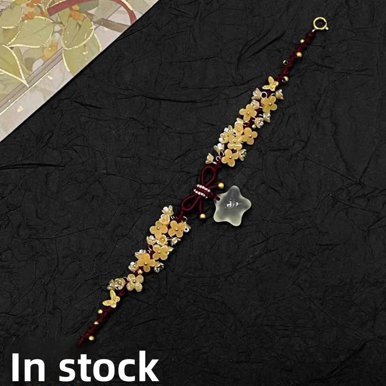 Smiling Agate Star Bracelet Handmade Weaving