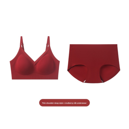 2026 New Red Underwear for Women in Their Zodiac Year, Seamless Push-Up Bra for Small Busts