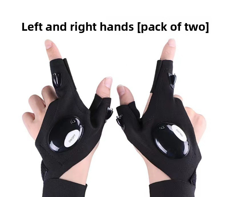 LED Flashlight Luminous Lighting Gloves(two pairs )
